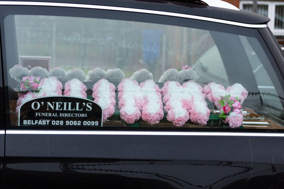 Debbie Burns' funeral in west Belfast.