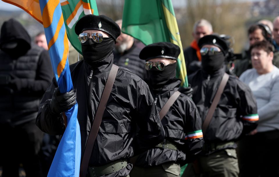 The PSNI sought footage capture by media during a dissident republican easter commemoration in Derry in April 2023 (Liam McBurney/PA)