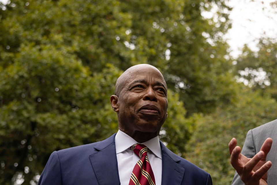 New York City mayor Eric Adams with his attorney Alex Spiro (Yuki Iwamura/AP)