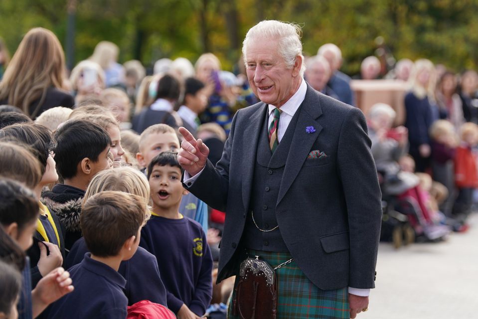 The King during a visit to the Burrell Collection at Pollok Country Park in Glasgow in 2022 (Andrew Milligan/PA)