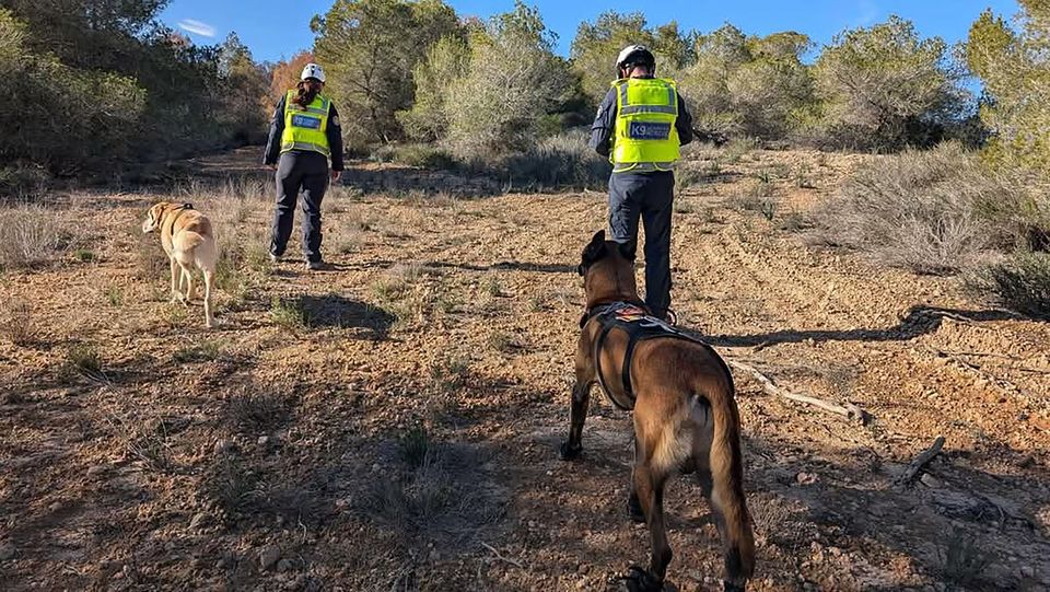 K9 Search and Rescue Northern Ireland team travelled to Alicante to help in the search for John George