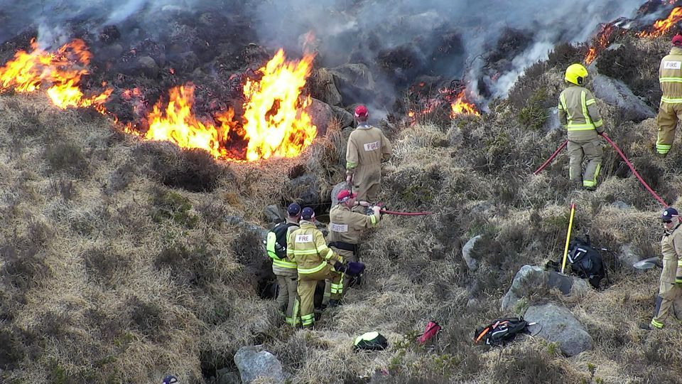 Firefighters have been dealing with a number of wildfires in recent days. Pic: NIFRS/PA