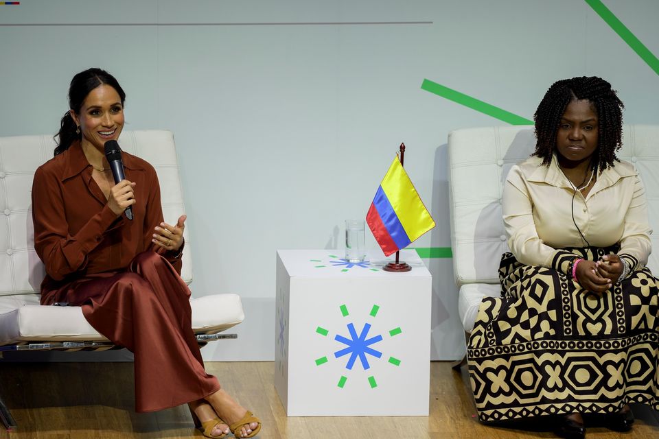 Meghan with vice president Francia Marquez (Ivan Valencia/AP)