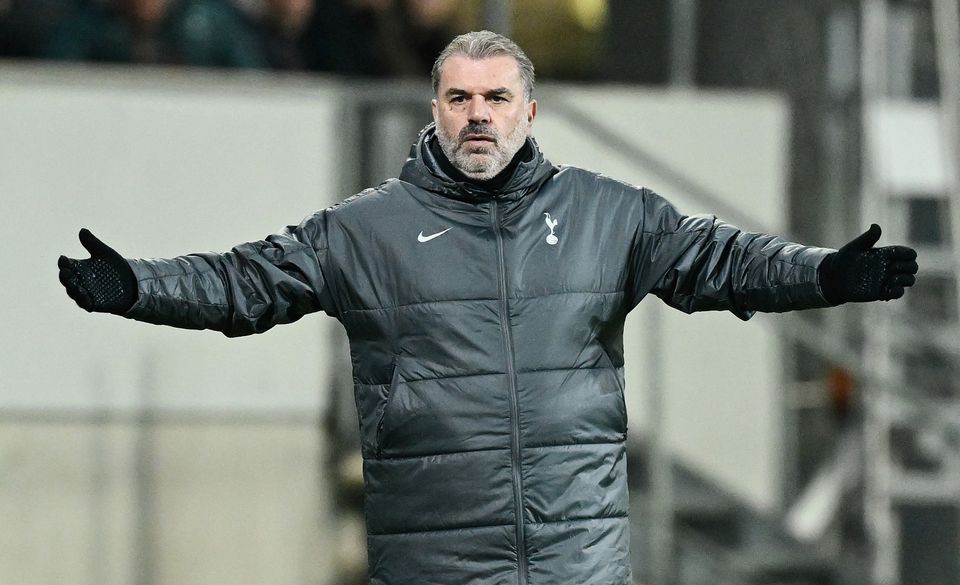 Tottenham manager Ange Postecoglou was without a host of players for the European tie (PA Wire via DPA)