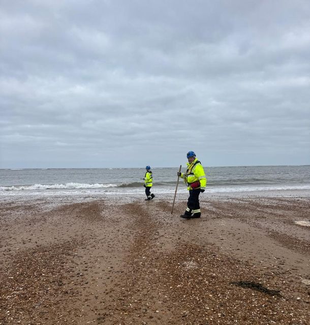 The coastguard said some of the nurdles had been identified on the shore (MCA/PA)