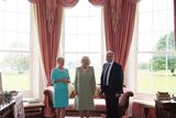 thumbnail: The Duchess of Cornwall with owners Constance Cassidy (left) and Eddie Walsh during a visit to Lissadell House, Sligo - W.B.Yeats summer house - on day two of a four day visit to Ireland. PRESS ASSOCIATION Photo. Picture date: Wednesday May 20, 2015. See PA story ROYAL Ireland. Photo credit should read: Brian Lawless/PA Wire