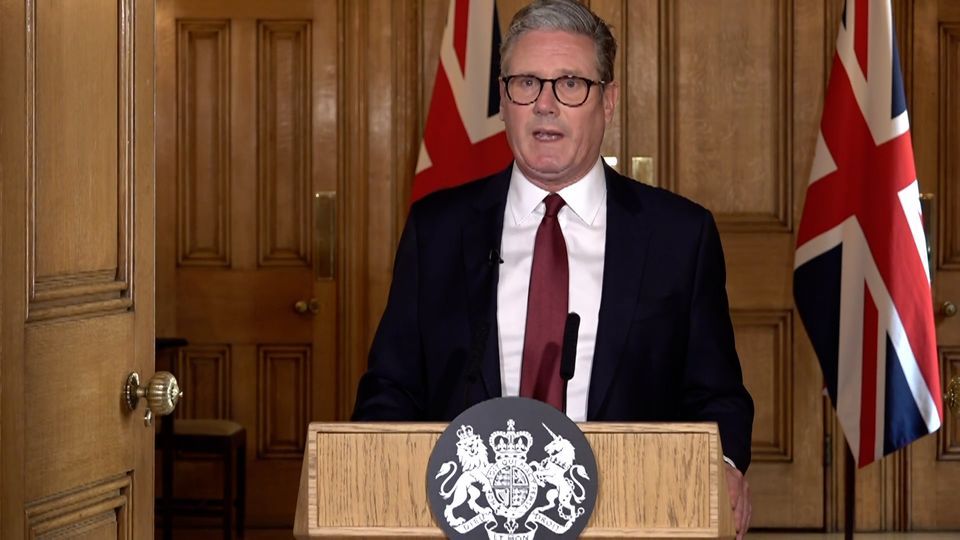 Prime Minister Sir Keir Starmer addressing the nation (Ben Bauer/PA)