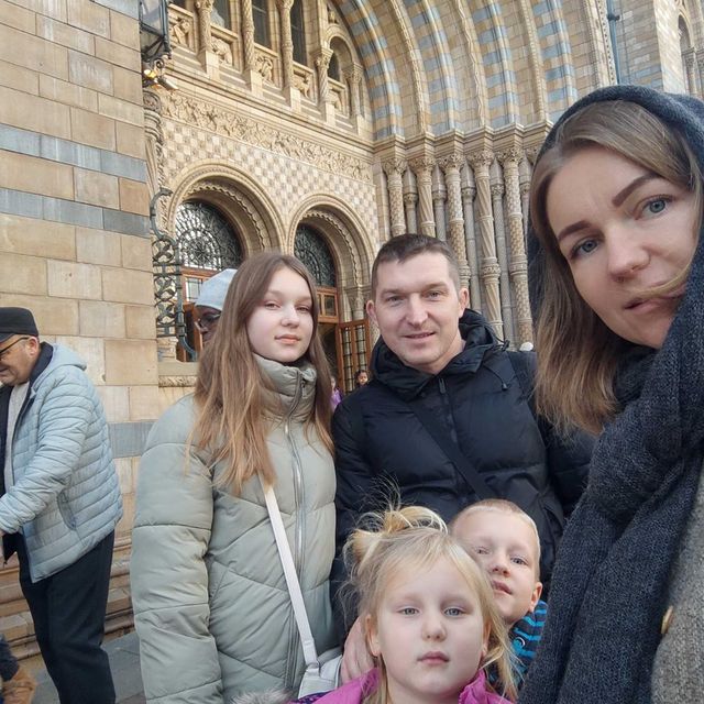 Mr Sazonov with his family (Vitalii Sazonov/PA)