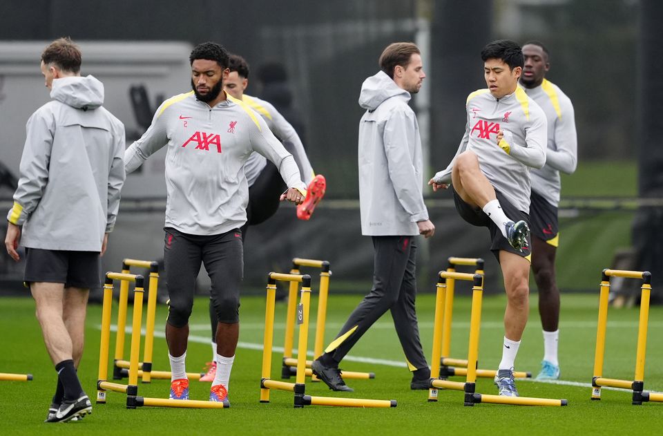 Joe Gomez has returned to training after a month out with injury (Peter Byrne/PA)