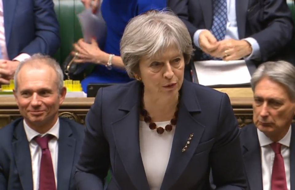 Theresa May, telling  MPs in 2018 that the UK Government would expel 23 Russian diplomats in the following days in retaliation for the nerve gas attack in Salisbury (PA)