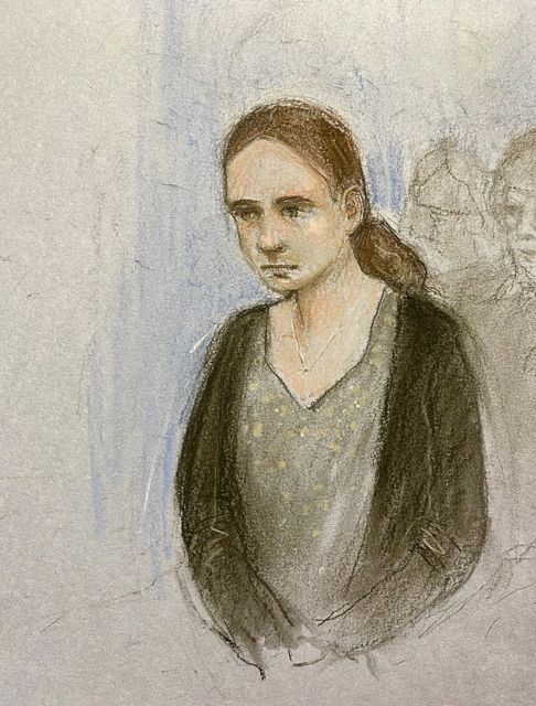 Court artist sketch of Scarlett Jenkinson (Elizabeth Cook/PA)