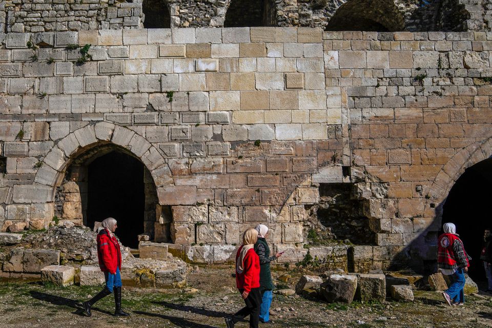 The Crac des Chevaliers was damaged by shelling (AP)