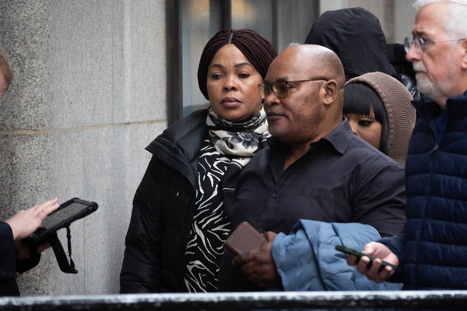 Helen Lumuanganu and Prosper Kaba, the mother and father of Chris Kaba, were present at the Old Bailey (James Manning/PA)