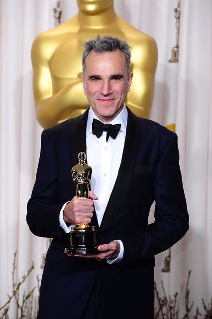 Daniel Day-Lewis holds his Oscar for Best Actor received for his role in Lincoln in 2013, his third such win. Pic: PA