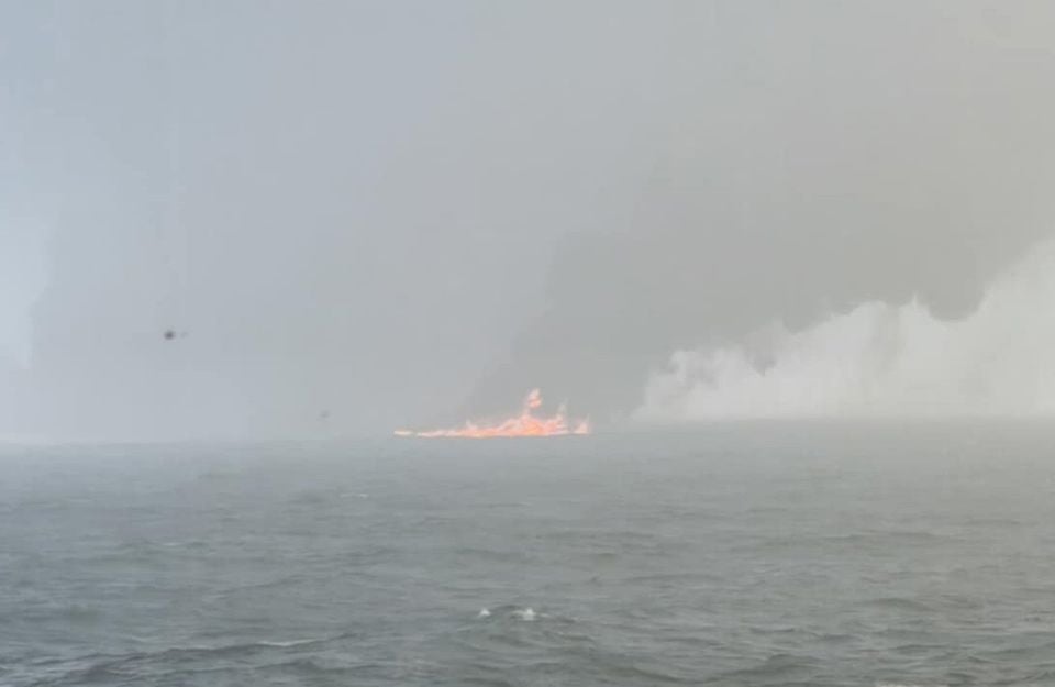 Black smoke billowing into the air after the collision (Bartek Smialek/PA)