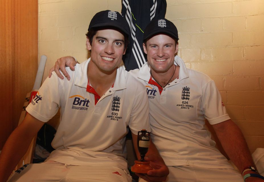 Alastair Cook, right, took over as captain from Andrew Strauss (Tom Shaw/Getty Images/POOL)