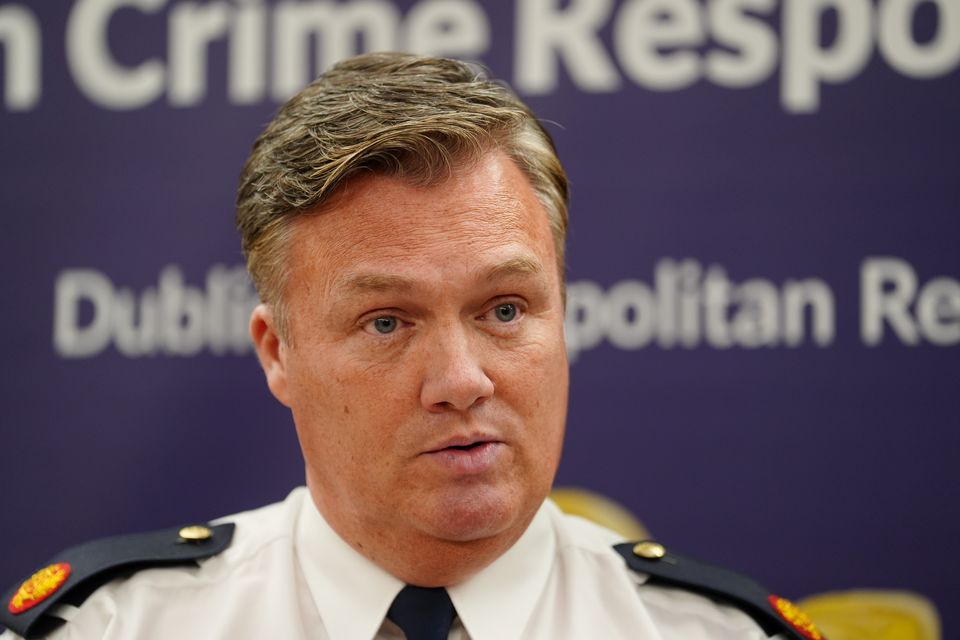 Assistant Commissioner Paul Cleary speaking to the media following the seizure of the drugs (Brian Lawless/PA)