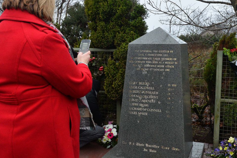 PACEMAKER BELFAST  15/01/2017
A memorial service is held for the  25th Anniversary of the Teebane bombing outside Cooktown in Co Tyrone on Sunday.  Eight Protestant workmen died in January 1992 when the IRA blew up their minibus at Teebane crossroads, on the road between Omagh and Cookstown.
Another six were injured.
Photo Colm Lenaghan/Pacemaker Press