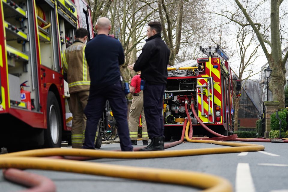 Fire engines on Seagrave Road in Fulham (James Manning/PA)