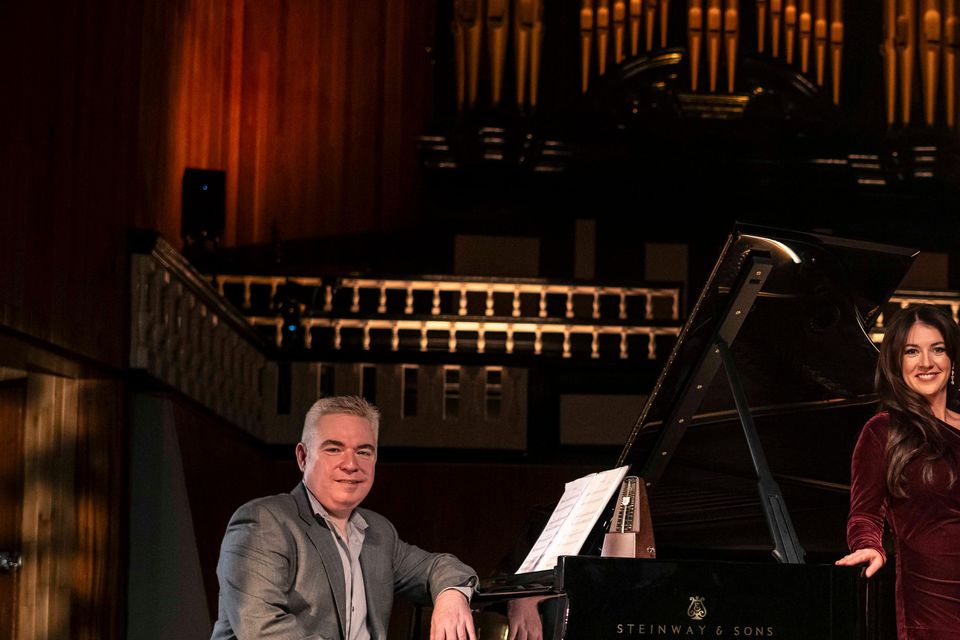 Pianist Lee Michael Walton (left), soprano Monica McGhee and tenor Toby Spence (right) (Daniel Lewis/PA)