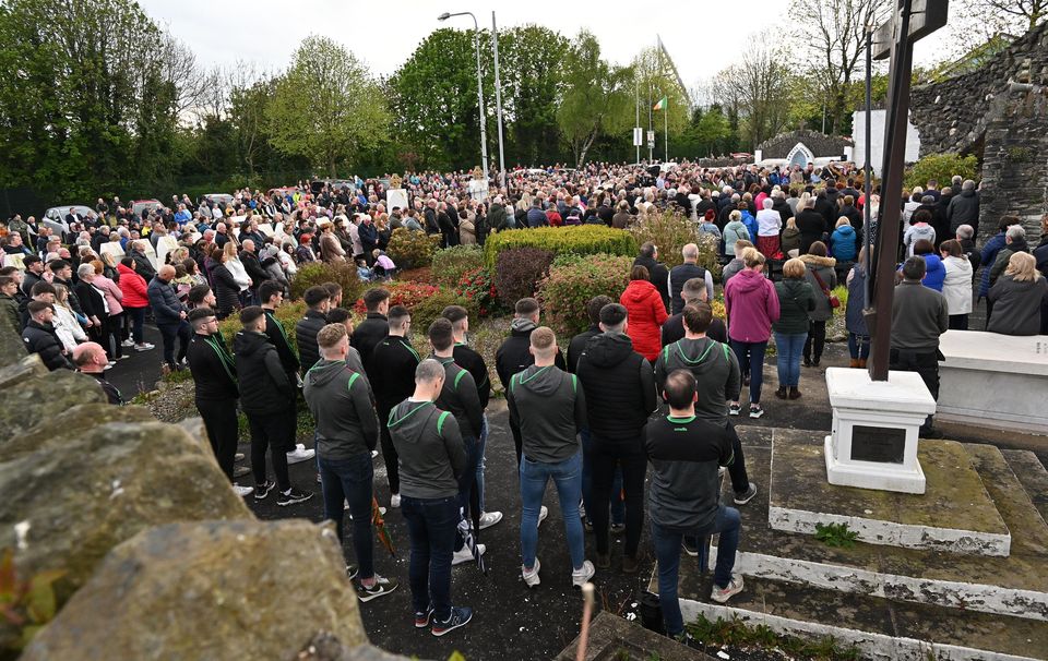 Fountain Street Community Development Association, in conjunction with local parish priest Fr Declan Boland, hosting a solidarity rosary at the Grotto in Townsend Street, Strabane (Photo by Press Eye)