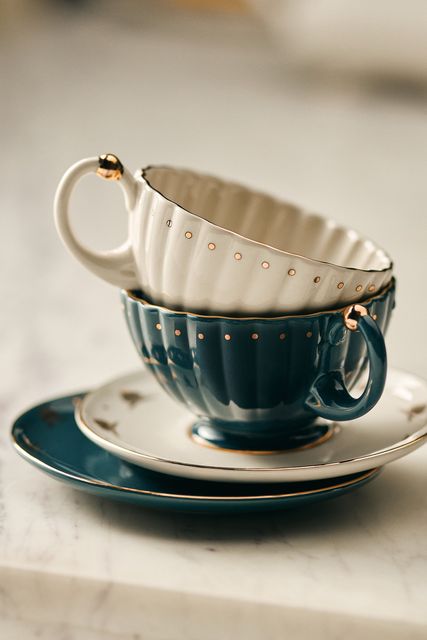 The Met x Anthropologie Stoneware Teacup and Saucer Set, £24