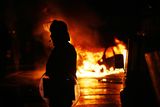 thumbnail: A car burns in the Castlereagh Street of east Belfast