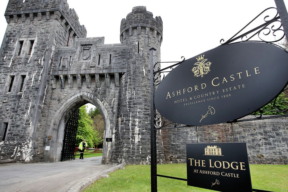 Tight security at the gates of Ashford Castle in Cong Co Mayo ahead of the Rory McIlroy wedding to Erica Stoll this weekend.