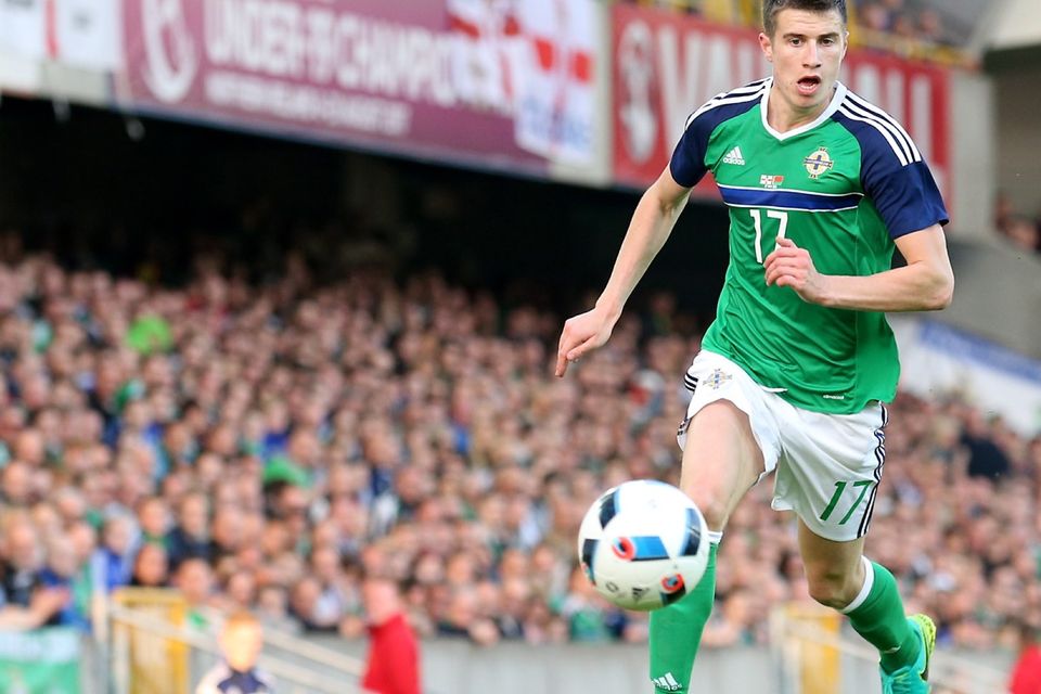 Pacemaker Belfast 27-5-16
Northern Ireland v Belarus - International Friendly
Northern Ireland's Paddy McNair during tonight's game at Windsor Park, Belfast.  Photo by David Maginnis/Pacemaker Press