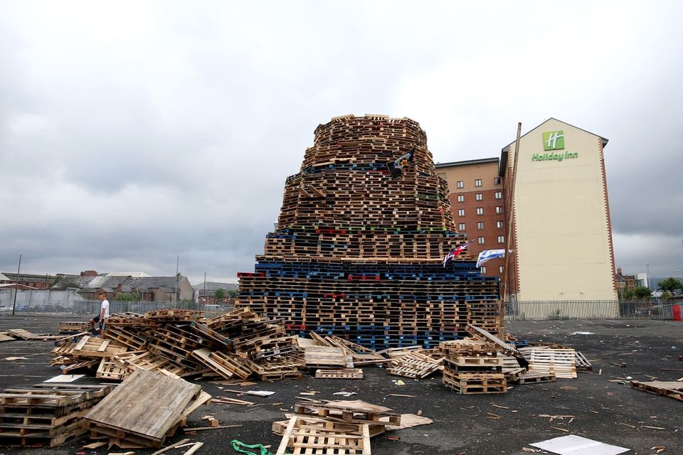 11th July 2018 - Picture by Matt Mackey / PressEye.com

11th night bonfires are prepared around Belfast as July 12th draws near.

Sandy Row, South Belfast.
