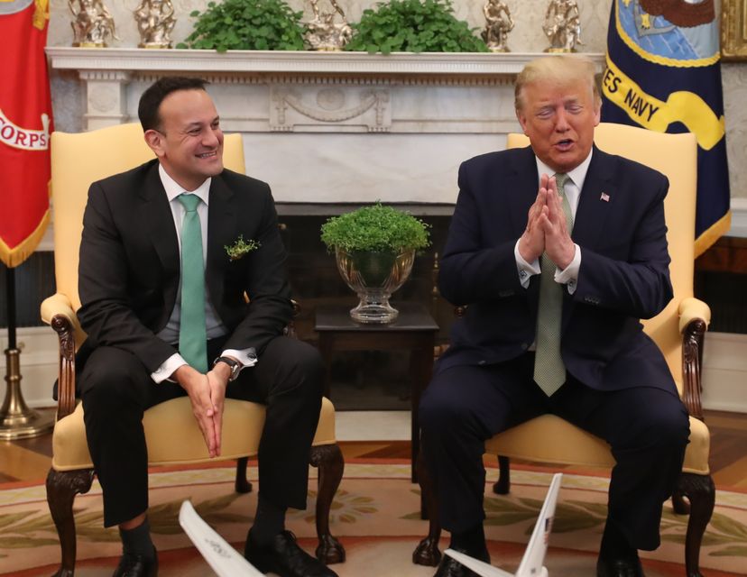 Former taoiseach Leo Varadkar (left) and then-US president Donald Trump greeting each other in the Oval Office at the White House (Niall Carson/PA)