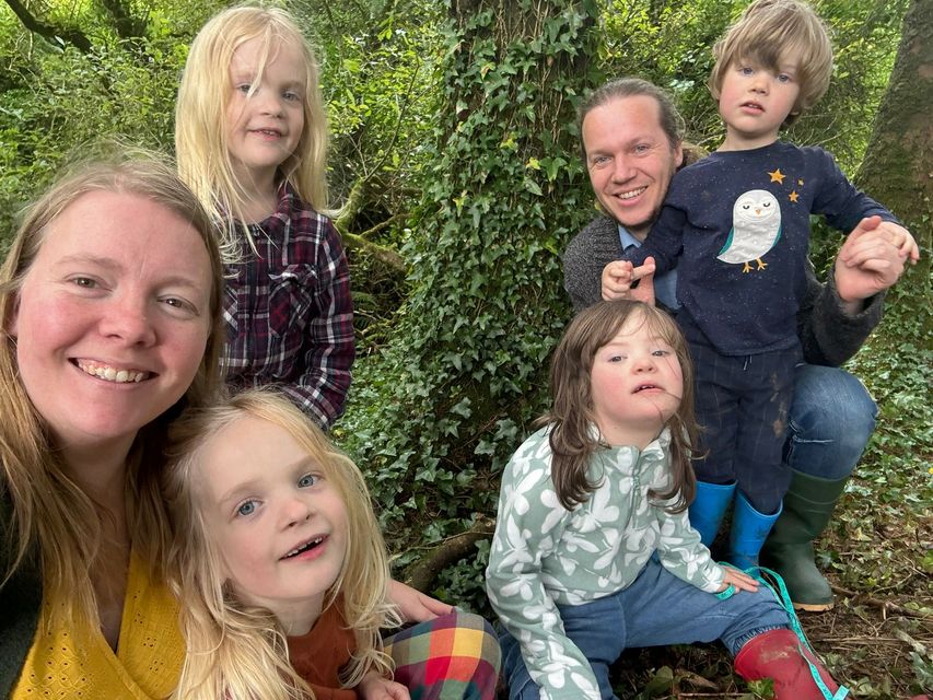 Johanna Krijnsen with her husband and four children (Johanna Krijnsen/ PA)