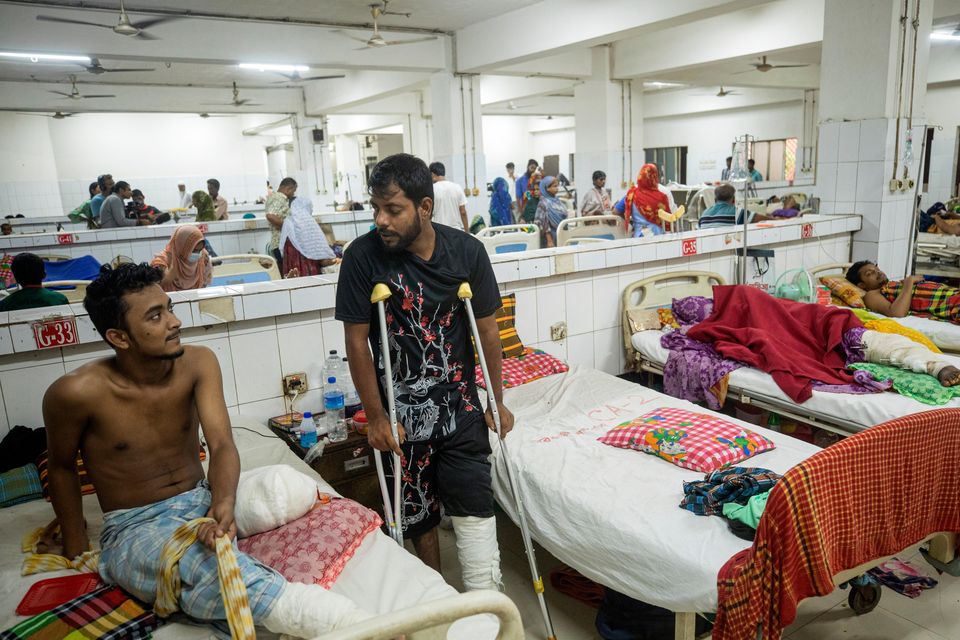 Protesters have been injured (Rajib Dhar/AP)