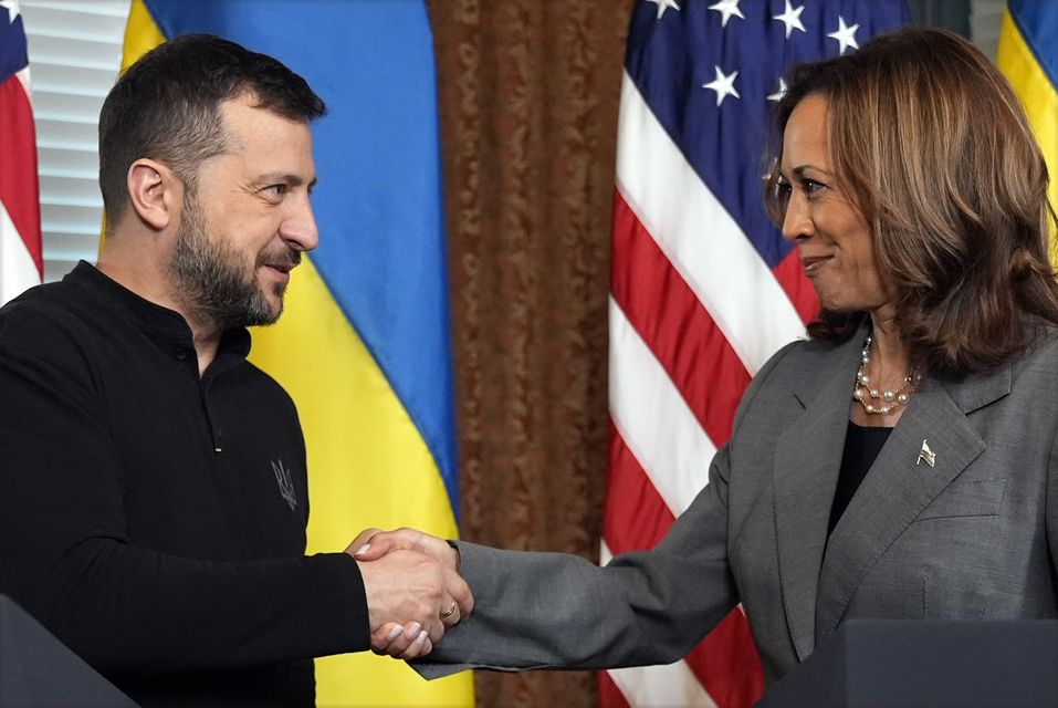 US Vice President Kamala Harris meets with Ukraine’s President Volodymyr Zelensky (Jacquelyn Martin/AP)