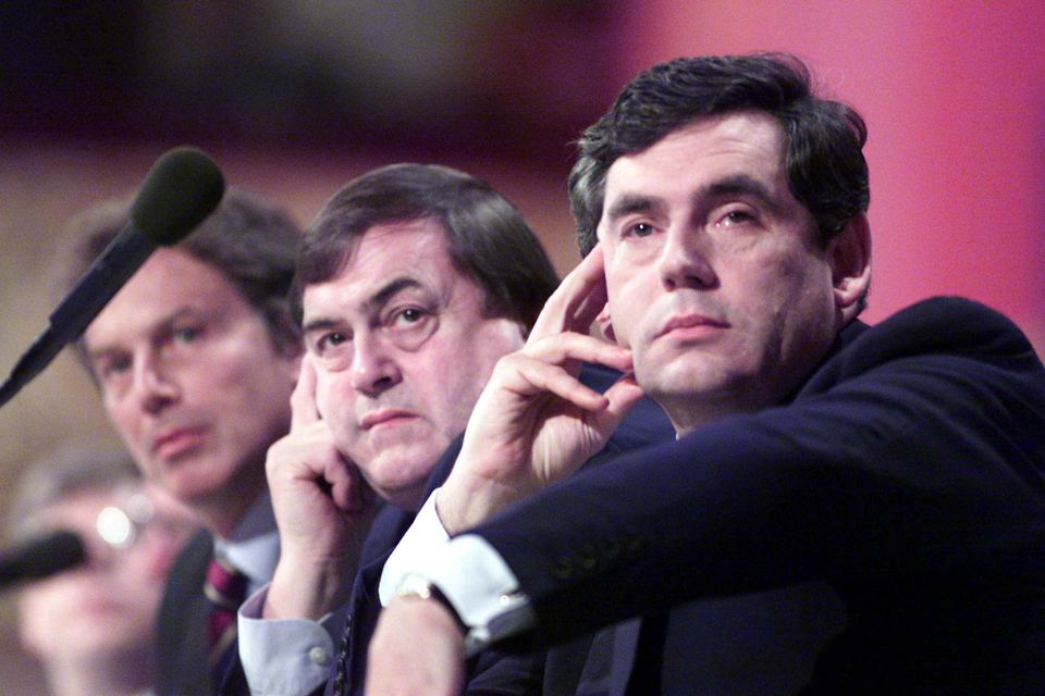 Then-prime minister Tony Blair, deputy Labour Party leader John Prescott and chancellor Gordon Brown at the Labour Party conference in 1998 (Owen Humphreys/PA)