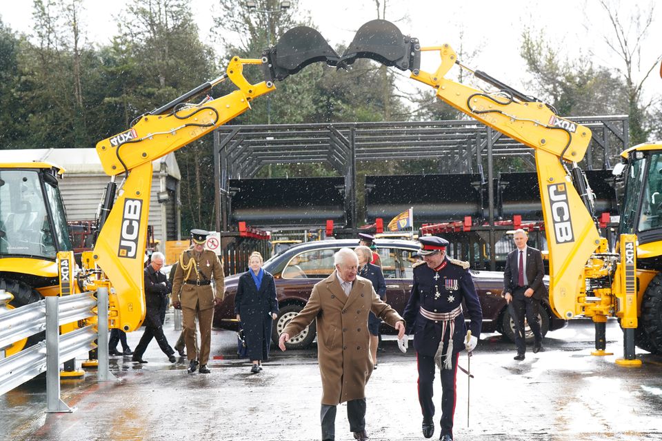 The King visited JCB World headquarters in Rocester (Arthur Edwards/The Sun/PA)