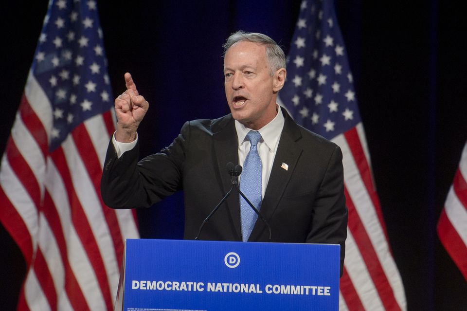 Candidate Martin O’Malley addresses the delegates (Rod Lamkey Jr/AP)