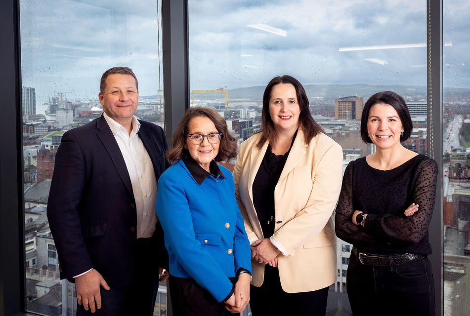 From left, Deloitte partners Chris Sloan, Jackie Henry, Marie Doyle and Aisléan Nicholson at the new Belfast office