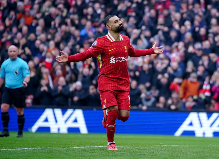 Mohamed Salah has now scored 23 Premier League goals this season (Peter Byrne/PA)