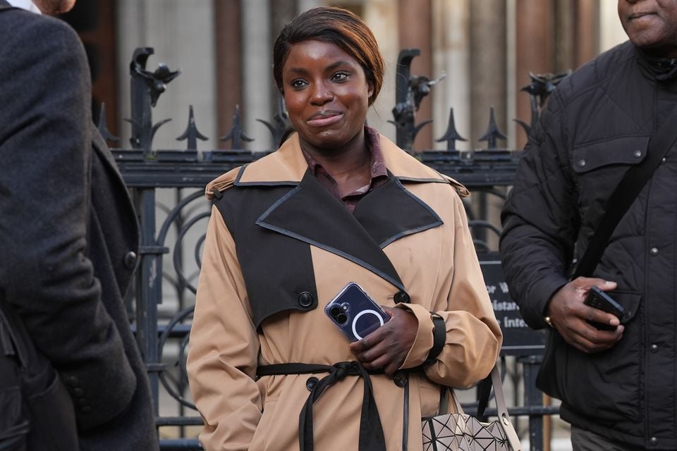 Eni Aluko outside the Royal Courts of Justice (Lucy North/PA)