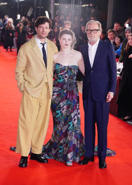 James Norton, Thomasin McKenzie and Bill Nighy at the BFI London Film Festival gala screening of Joy (Ian West/PA)