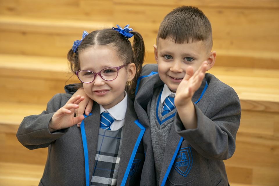 Eva-Grace and Greyson McNab will start school this week (Jane Barlow/PA)