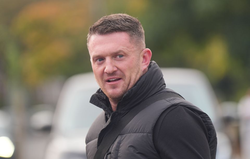 Tommy Robinson asked West Midlands Police to investigate the rapper’s video (Yui Mok/PA)