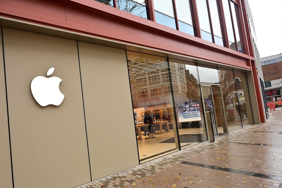 Apple's brand new Belfast store has a space dedicated to their spatial headset, a pick-up area and double Genius Bars as the global technology brand continues to commit to its Northern Ireland customers. Picture By: Arthur Allison/Pacemaker Press.