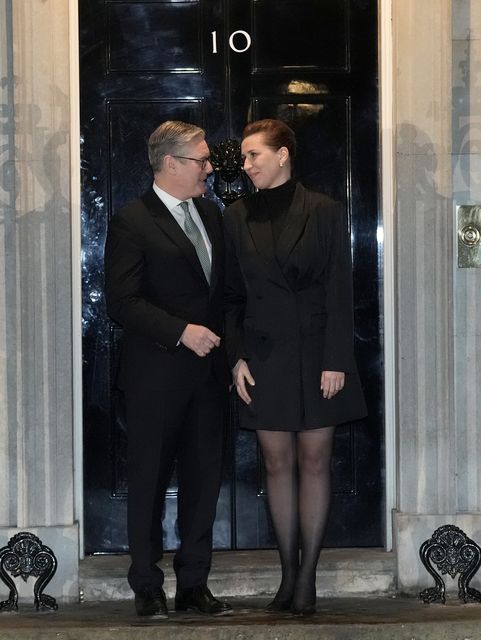 The UK Prime Minister hosted Mette Frederiksen for a working dinner in Downing Street on Tuesday evening (Stefan Rousseau/PA)