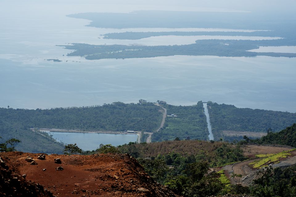 A view of Lake Izabal and an old nickel mine in Guatemala (Brian Lawless/PA)