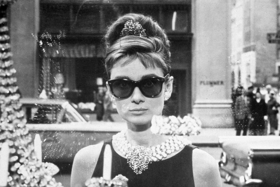 Closeup of Audrey Hepburn's gorgeous bag in Breakfast at Tiffany's
