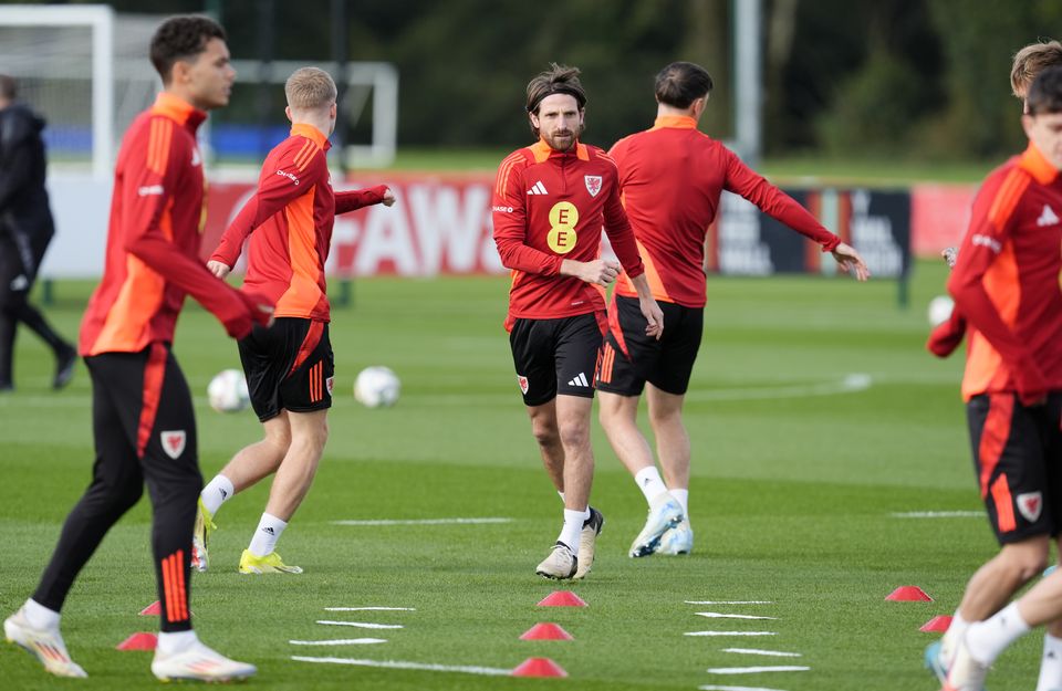 Will veteran Joe Allen (centre) be fit to solves Wales’ midfield problems? (Nick Potts/PA)