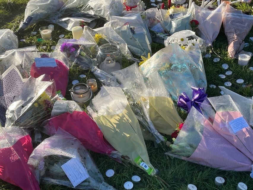 Floral tributes left at the scene at Stowlawn playing fields (Matthew Cooper/PA)