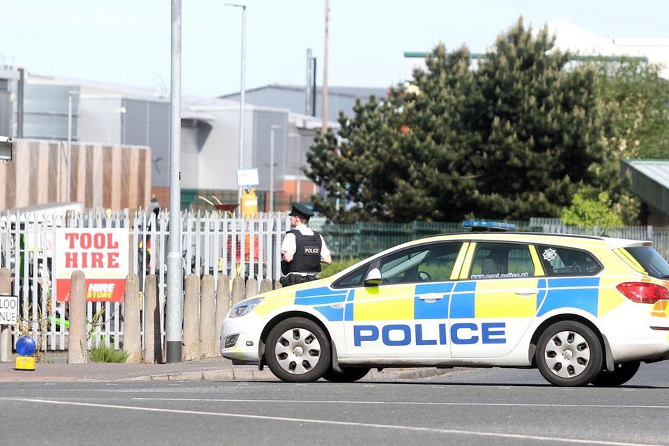 Police are at the scene of the shooting in the Balloo Link area of Bangor.  PICTURE MATT BOHILL PACEMAKER PRESS